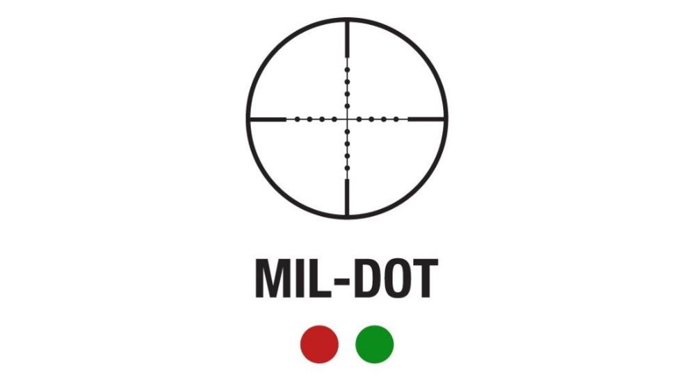 AIM Sports Inc Recon Series 2-6x32mm Scope w/ Red Laser and Mil-Dot Reticle JDSRMR2632B-N