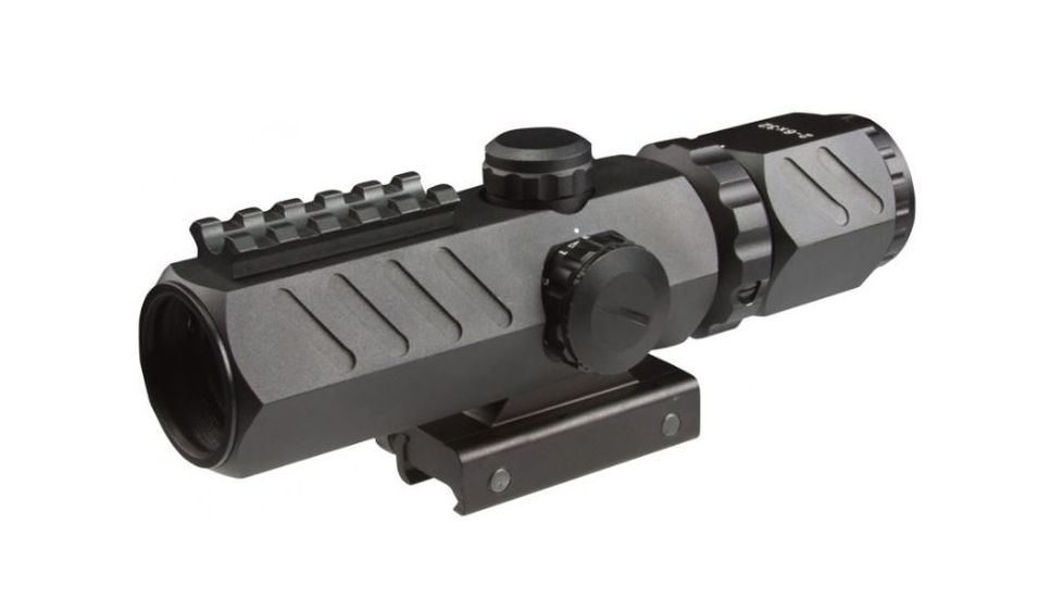 AIM Sports Inc Recon Series 2-6x32mm Scope w/ Single Rail and Mil-Dot Reticle JTDMSR2632B-N