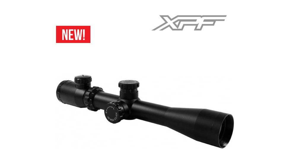 AIM Sports Inc XPF Series 2.5-10x40 Dual Illuminated Rifle Scope w/Rangefinder Reticle JXPFR251040G