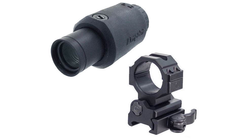 Aimpoint 3X-C Red Dot Magnifier, Black, 200273 w/ Leapers UTG 30mm Flip-to-Side, Picatinny/Weaver QD Ring Mount