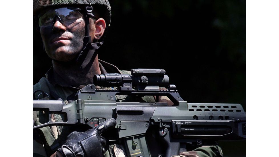 Aimpoint CompM4 Red Dot Reflex Sight, 2 MOA Dot Reticle, Black, Semi Matte, Anodized, 11972