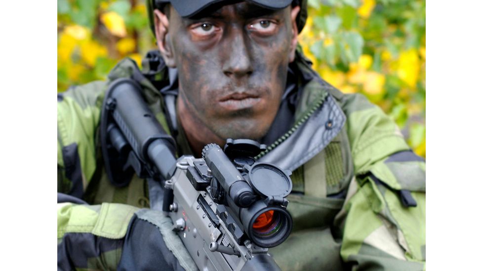 Aimpoint CompM4 Red Dot Reflex Sight, 2 MOA Dot Reticle, Black, Semi Matte, Anodized, 11972