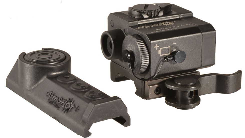 AimShot Compact Rifle 1mW Green Laser w/ Integral QR Mount, Rail Mount Pressure Pad, KT8103IR-GEN-II
