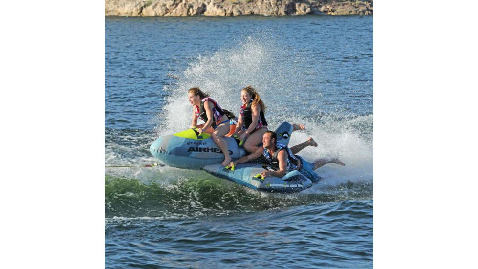 Airhead Jet Fighter Towable, Grey/Yellow, 4 Person, AHFJ-14