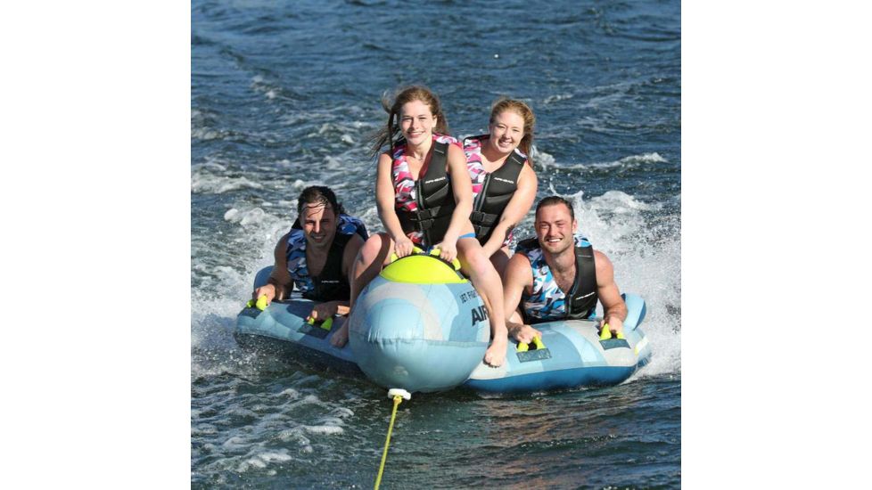 Airhead Jet Fighter Towable, Grey/Yellow, 4 Person, AHFJ-14
