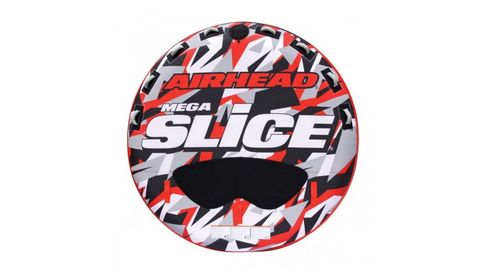 Airhead Mega Slice Inflatable Quadruple Rider Towable, Red/Black/Gray, AHSSL-42