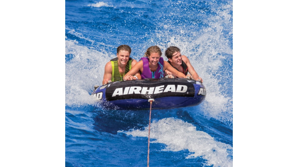 Airhead Super Slice Inflatable Triple Rider Towable, Blue/Black/Gray, AHSSL-32