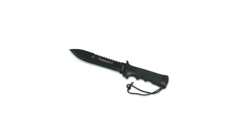 Aitor Commando Gold Fixed Blade Knife,6.9in Steel Blade,Black Handle 16121