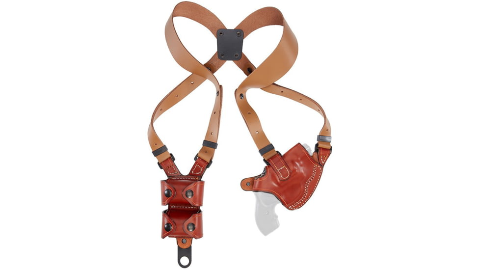 Aker Leather Model 201 Comfort-Flex Revolver Shoulder Holster, Right, Smith &amp; Wesson J-Frame Revolver, Plain, Tan, H201TPR-REVLG