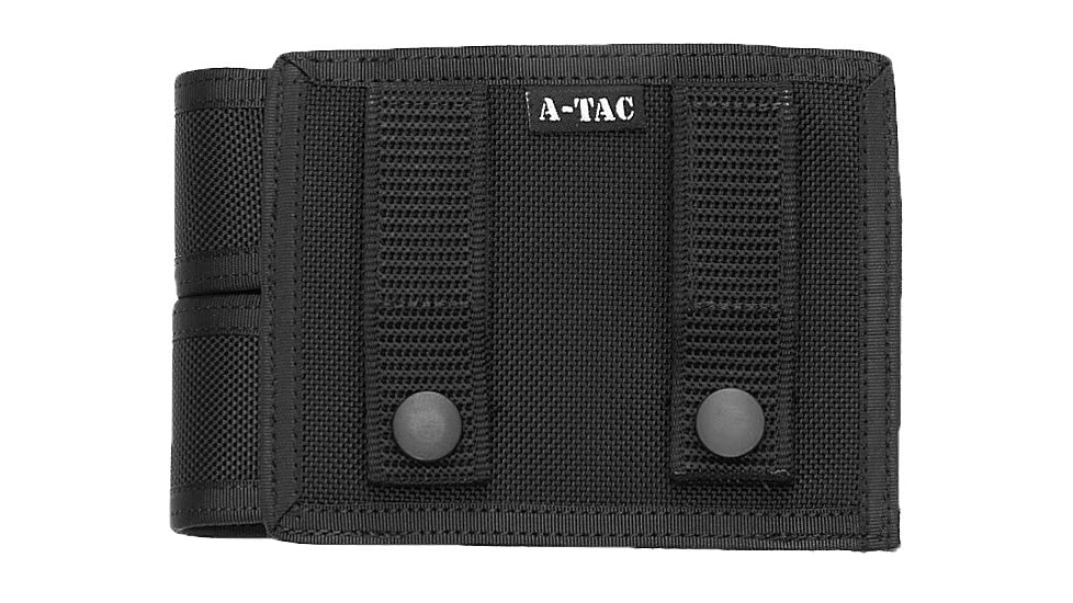 Aker Leather A-Tac Double Magazine Pouch, .40 Caliber/.45 Caliber, Black, C910 3-4