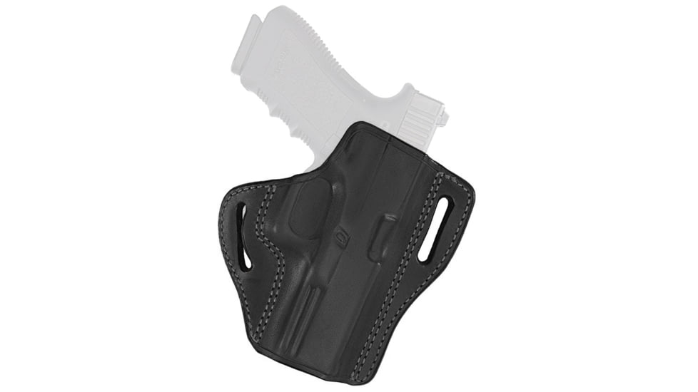 Aker Leather Model 136A Bodyguard Strapless Open Top Pancake Holster, SIG Sauer P320C, Left, Plain, Black, H136ABPL-SS320C