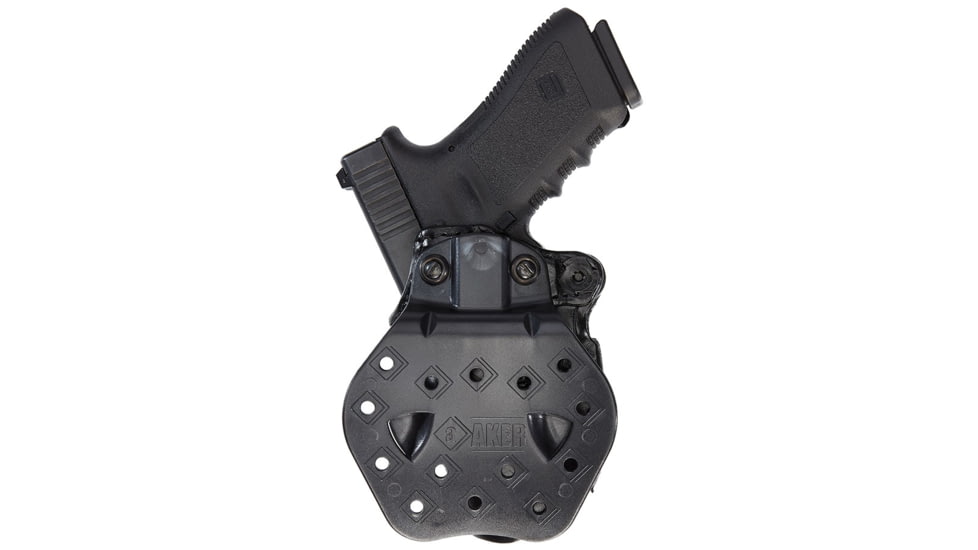 Aker Leather Model 144A D.A. Strapless Open Top Paddle Holster, Heckler &amp; Koch P2000SK/P2000, Right, Plain, Black, H144ABPR-HKP2K