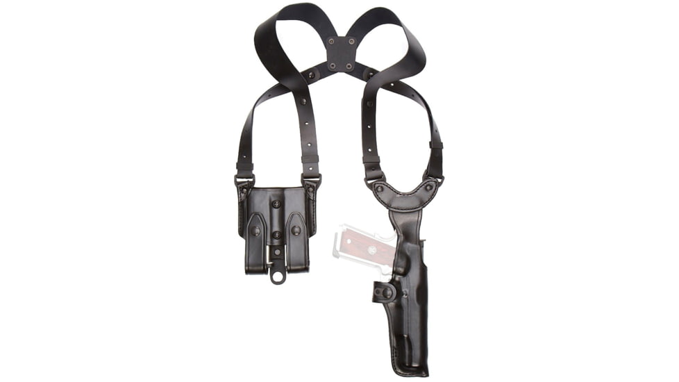 Aker Leather 106 Comfort-Flex Vertical Shoulder Strap, Right, Glock 19,23,32, Plain, Black, H106BPR-GL1923