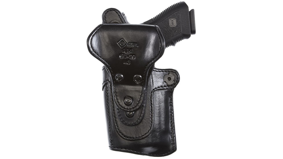 Aker Leather Model 114 Nightguard Tactical Light Low Ride Duty Holster, Glock 17/19, Insight Technology M3/Streamlight TLR-1, Right, Basketweave, Black, H114BWR-GL17M3
