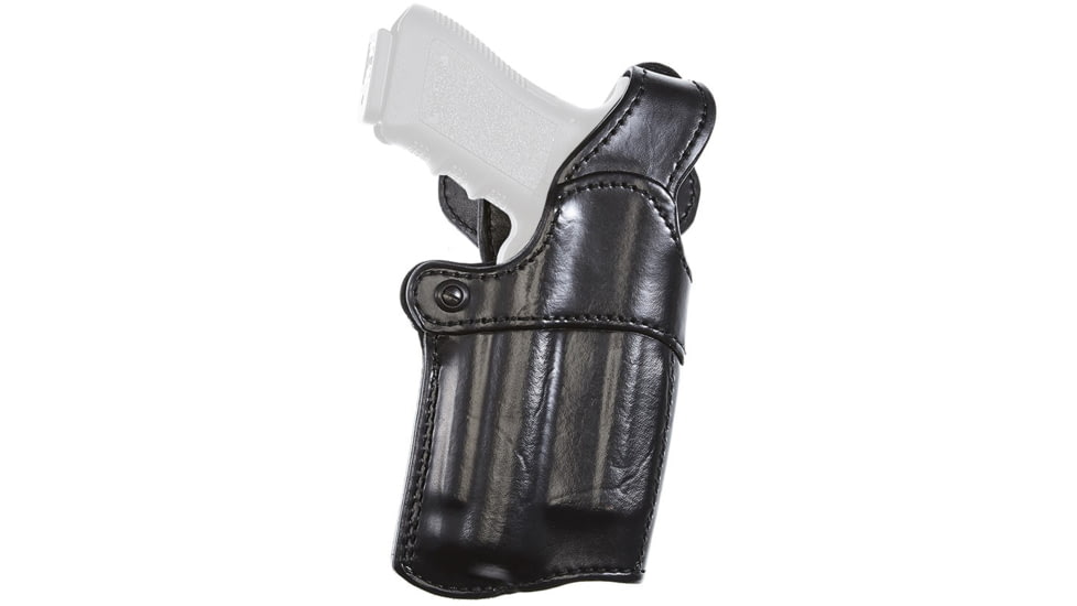 Aker Leather Model 114 Nightguard Tactical Light Low Ride Duty Holster, Glock 17/19, Insight Technology M3/Streamlight TLR-1, Left, Plain, Black, H114BPL-GL17M3