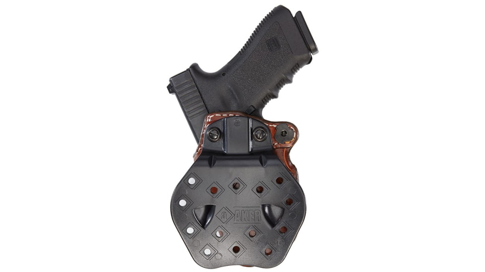 Aker Leather Model 144A D.A. Strapless Open Top Paddle Holster, Glock 19/23/32, Right, Plain, Tan, H144ATPR-GL1923