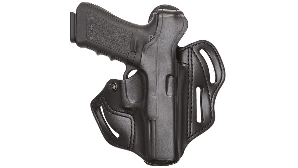 Aker Leather Model 166 Classic 3 Slot Holster, Glock 17/22/31, Right, Plain, Black, H166BPR-GL1722