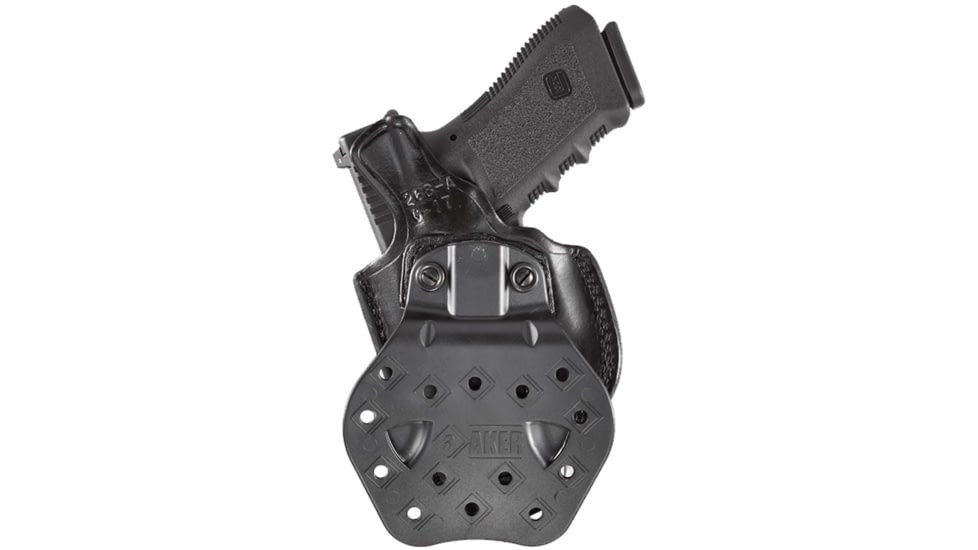 Aker Leather Model 268 Flatside Paddle XR17 Thumb Break Holster, SIG Sauer P320 Compact, Left, Plain, Black, H268BPLU-SS320C