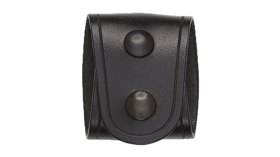 Aker Leather Model 532 Extra Wide Deluxe Belt Keeper, Nickel Snaps, Plain, Black, A532-BP