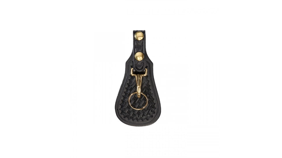 Aker Leather Model 560 Key Flap Holder, Basketweave, Brass Snap, Small, A560-BW-BR