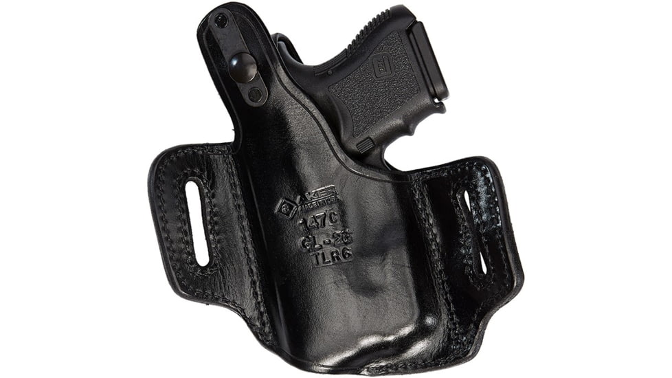 Aker Leather Nightguard Compact OWB Holster, Smith &amp; Wesson M&amp;P Shield, Viridian R5, Right, Plain, Black, H147CBPR-MPSR5