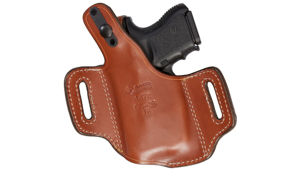 Aker Leather Nightguard Compact OWB Holster, SIG Sauer P320 Carry/Compact, Viridian C Series, Left, Plain, Tan, H147CTPL-S320C5