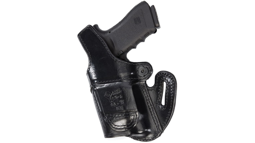 Aker Leather Nightguard Open Top Holster Light Bearing Holster, Glock 17/19/26, SureFire X300U, Left, Plain, Black, H167ABPL-GL17X3