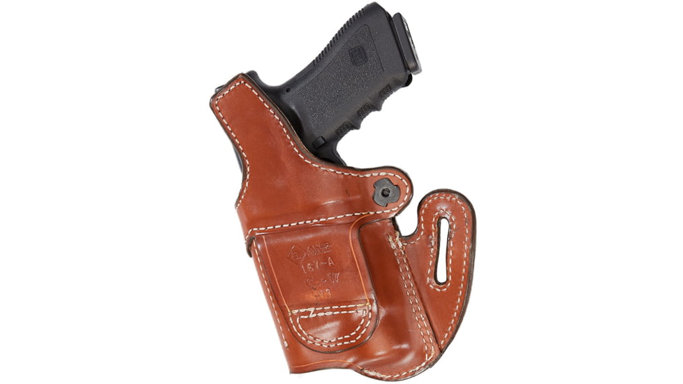 Aker Leather Nightguard Open Top Holster Light Bearing Holster, Glock 17/19/26, SureFire X300U, Left, Plain, Tan, H167ATPL-GL17X3
