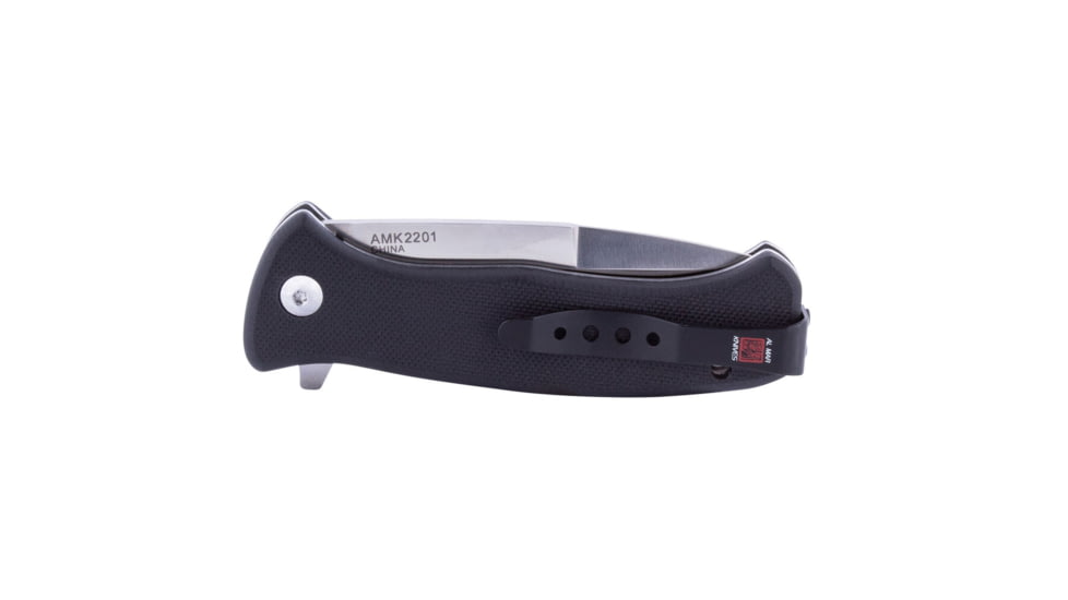 Al Mar Knives Mini S.E.R.E. 2020 G Series Folding Knife, Spring Assist, D2, 3 in, Combo, G10, Black, AMK2201