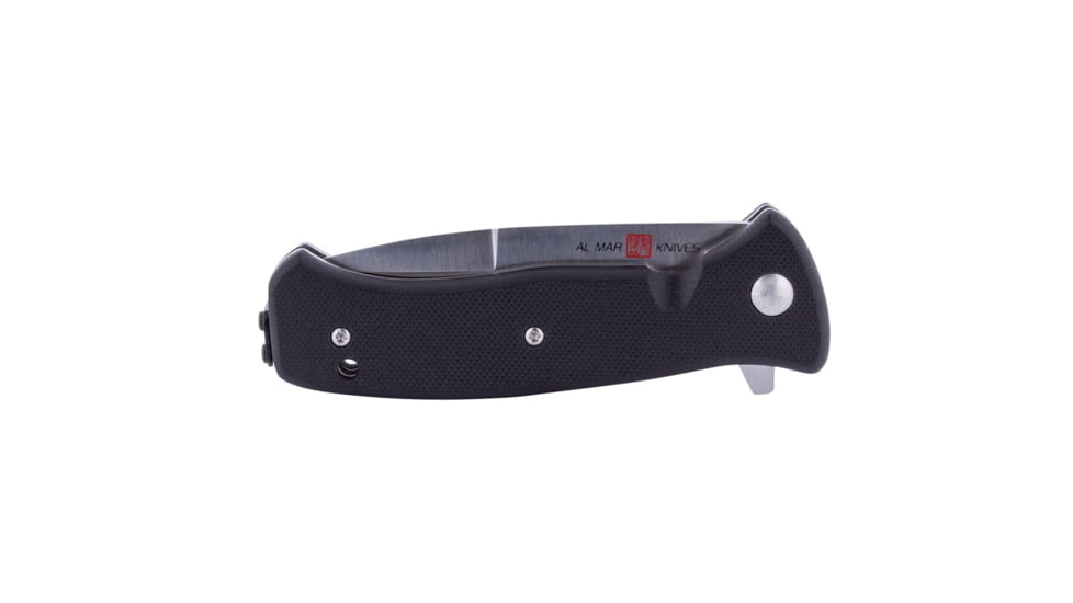 Al Mar Knives Mini S.E.R.E. 2020 G Series Folding Knife, Spring Assist, D2, 3 in, Traditional, G10, Black, AMK2200