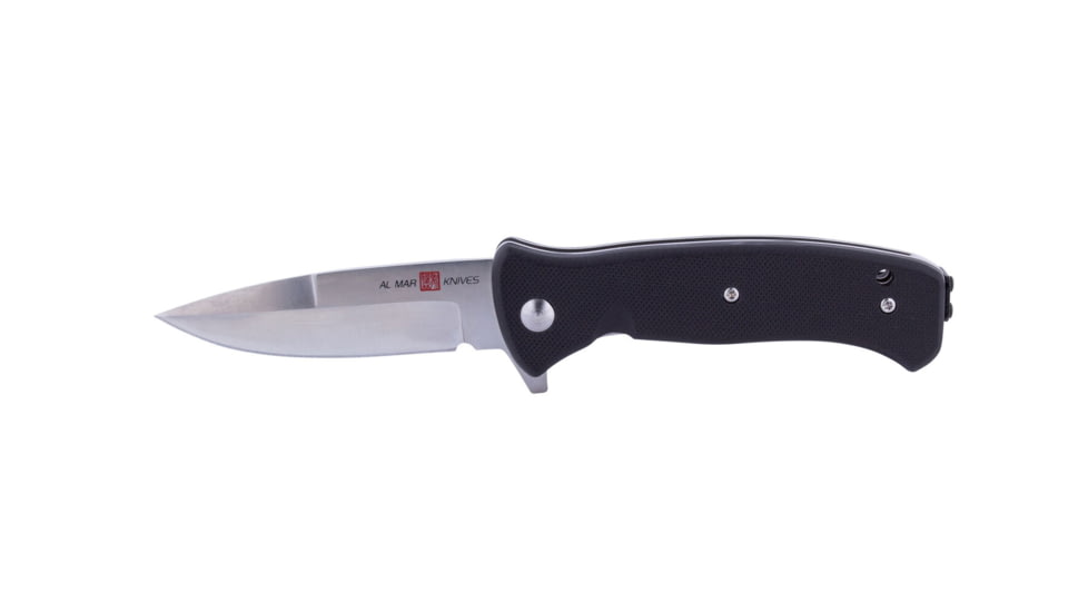 Al Mar Knives Mini S.E.R.E. 2020 G Series Folding Knife, Spring Assist, D2, 3 in, Traditional, G10, Black, AMK2200
