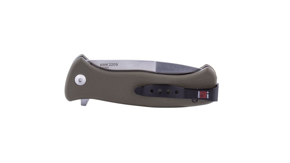 Al Mar Knives Mini S.E.R.E. 2020 OD Green Series Folding Knife, Spring Assist, 8Cr, 3 in, Combo, OD Green, AMK2209