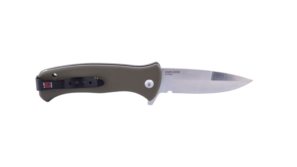 Al Mar Knives Mini S.E.R.E. 2020 OD Green Series Folding Knife,Spring Assist, 8Cr, 3 in, Traditional, OD Green, AMK2208