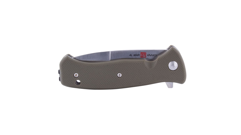 Al Mar Knives Mini S.E.R.E. 2020 OD Green Series Folding Knife,Spring Assist, 8Cr, 3 in, Traditional, OD Green, AMK2208