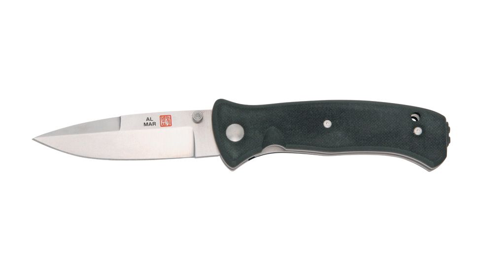 Al Mar Knives Mini Sere 2000 Fold Knife, Silver Blade, Black Handle AMMS2K