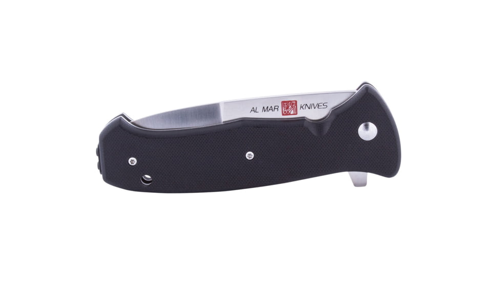Al Mar Knives S.E.R.E. 2020 G Series Folding Knife, Liner Lock Spring Assist, D2, 58HRC, Satin, 3.6 in, Combo, G10, Black, AMK2203