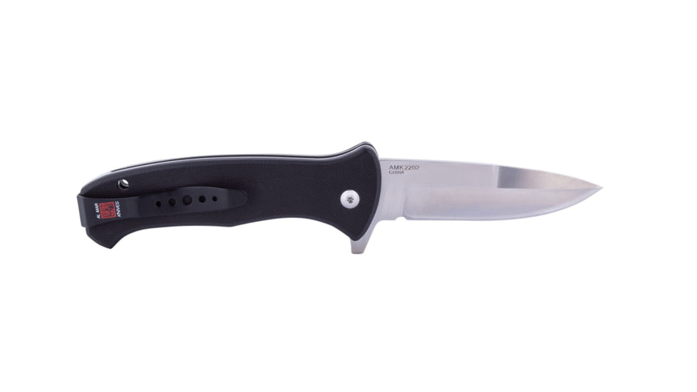 Al Mar Knives S.E.R.E. 2020 G Series Folding Knife, Liner Lock Spring Assist, D2, 58HRC, Satin, 3.6 in, Traditional, G10, Black, AMK2202