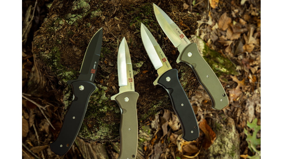 Al Mar Knives S.E.R.E. 2020 G Series Folding Knife, Liner Lock Spring Assist, D2, 58HRC, Satin, 3.6 in, Traditional, G10, Black, AMK2202