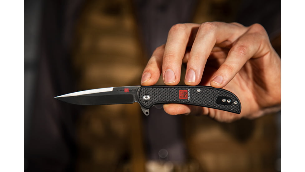 Al Mar Knives Ultralight Talon Folding Blade Knife, 2.75 in, 8 Cr Traditional Edge, Black, AMK4122