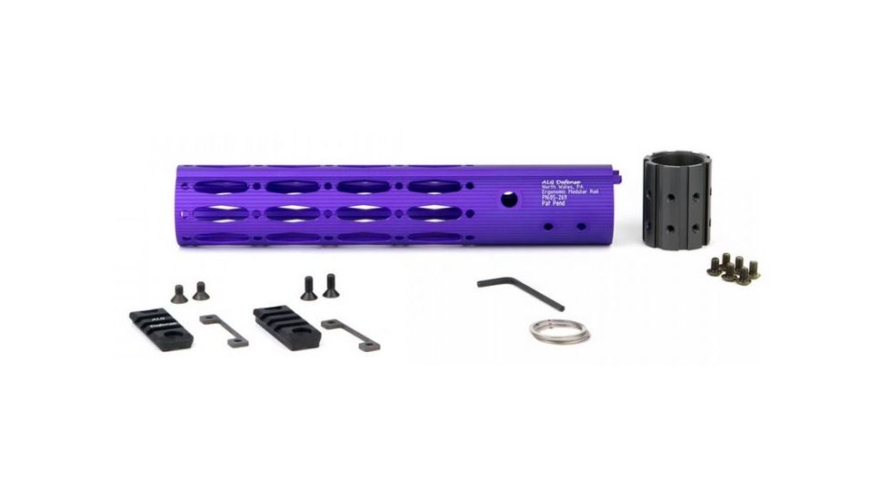 ALG Defense 10in Ergonomic Modular Railed Handguard - V0, Purple, 10in 05-269P