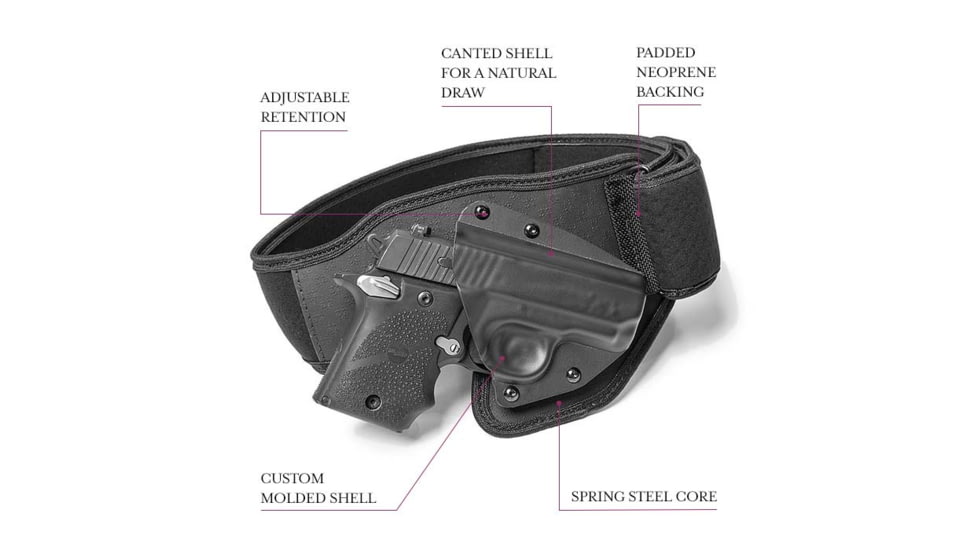 Alien Gear Holsters Belly Band IWB Holster, Smith &amp; Wesson M&amp;P9 Shield EZ, Right Hand, Black, 00193858311739