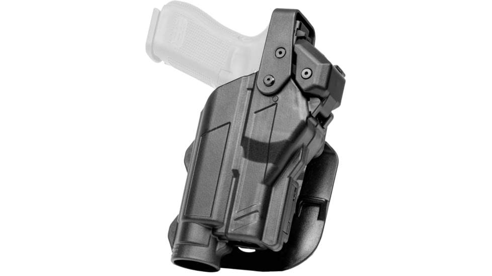 Alien Gear Holsters Rapid Force Duty Holster Paddle Level III Light Bearing w QDS, Glock 17/31/47/22 Gen 1-4 w light, Right, Black, Matte, One size, 193858312217