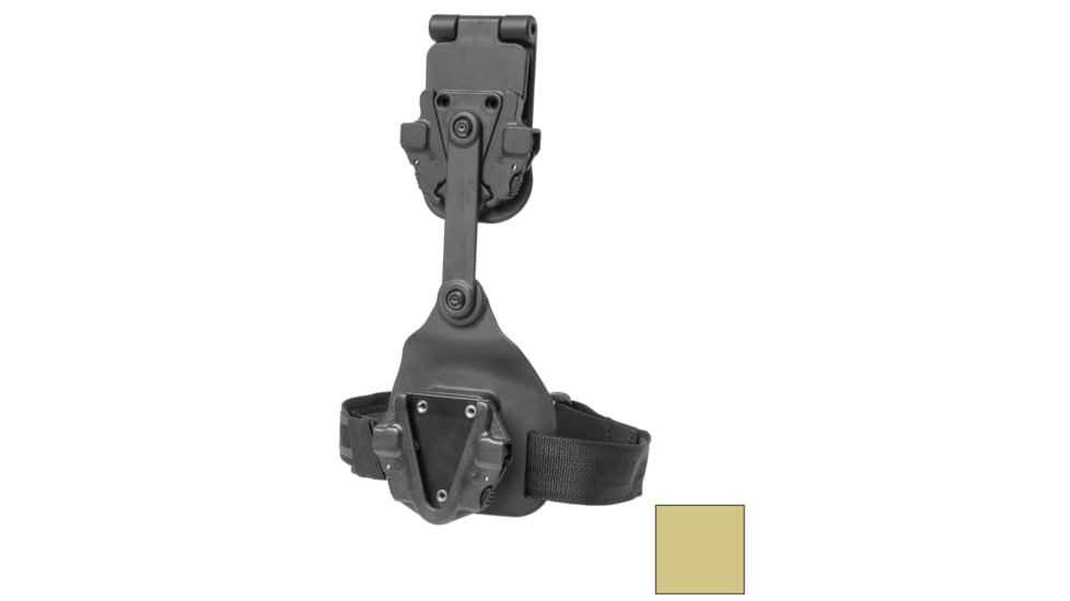 Alien Gear Holsters Rapid Force Expansion Swivel Drop Leg Holster With Locking Belt Slide w/ Standard Strap w/Standard Buckle w/Clamshell Packaging, Matte Tan, RFX-SD-TN-LBS-S-LK-C