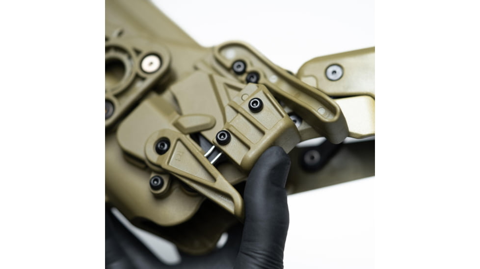 Alien Gear Holsters Rapid Force Polymer Level III OWB Belt Duty Holster, Glock 19/19X/19 MOS/23 Gen 1-4/44/45/45 MOS, Glock 17/17 MOS/22 Gen 1-4/47/47 MOS, Left Hand, Tan, Large Light, R3-M-0057-TN-LH-LL-A0-B