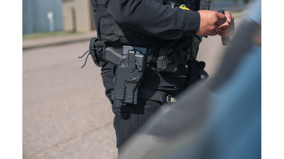 Alien Gear Holsters Rapid Force Polymer Level III OWB Belt Duty Holster, Glock 19/19X/19 MOS/23 Gen 1-4/44/45/45 MOS, Glock 17/17 MOS/22 Gen 1-4/47/47 MOS, Left Hand, Tan, Large Light, R3-M-0057-TN-LH-LL-A0-B