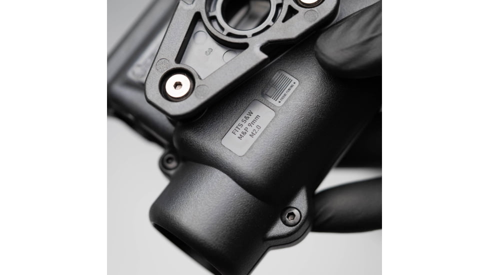 Alien Gear Holsters Rapid Force Polymer Level III OWB Belt Duty Holster, S&amp;W M&amp;P9c M2.0 Compact 4 In/M&amp;P9 2.0 4.25 In/Per. M&amp;P9 M2.0 C.O.R.E. Ported/Pro Series 4.25 In, Right Hand, Matte Black, Large Light, R3-M-0880-BK-RH-LL-A0-B