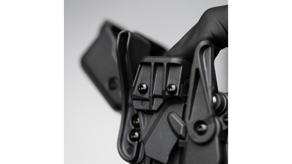 Alien Gear Holsters Rapid Force Polymer Level III OWB Belt Duty Holster, S&amp;W M&amp;P9c M2.0 Compact 4 In/M&amp;P9 2.0 4.25 In/Per. M&amp;P9 M2.0 C.O.R.E. Ported/Pro Series 4.25 In, Right Hand, Matte Black, Large Light, R3-M-0880-BK-RH-LL-A0-B