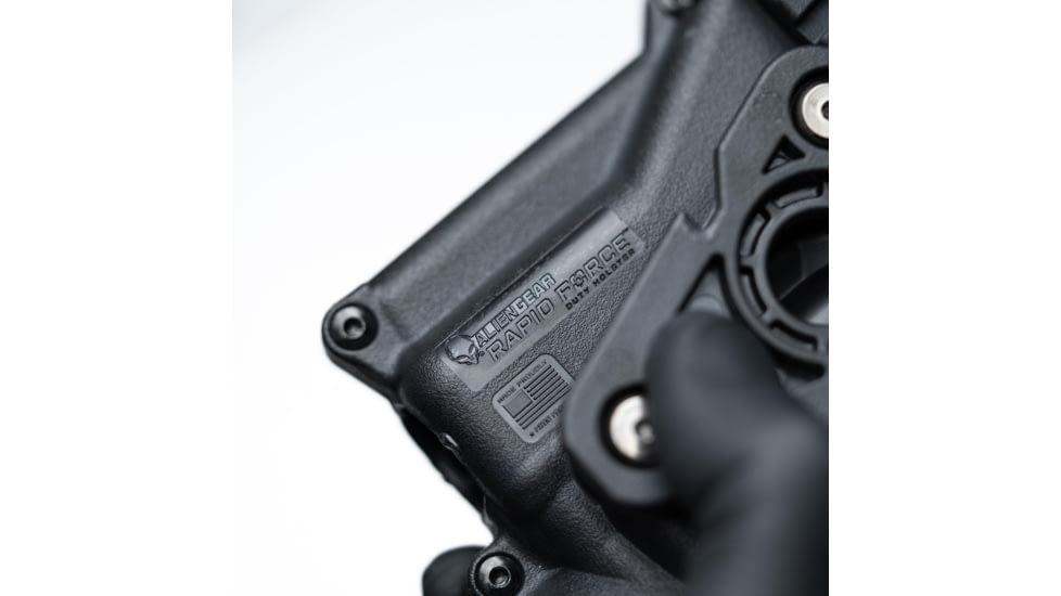 Alien Gear Holsters Rapid Force Polymer Level III OWB Belt Duty Holster, S&amp;W M&amp;P9c M2.0 Compact 4 In/M&amp;P9 2.0 4.25 In/Per. M&amp;P9 M2.0 C.O.R.E. Ported/Pro Series 4.25 In, Right Hand, Matte Black, Large Light, R3-M-0880-BK-RH-LL-A0-B