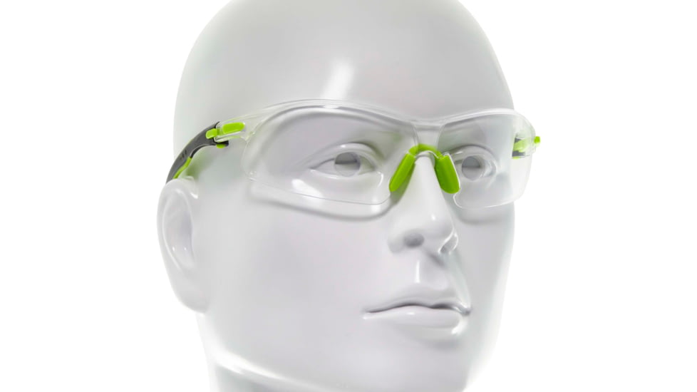 Allen All-In Youth Shooting Safety Glasses, Green/Black Frame, Clear Lenses, Youth, 2376