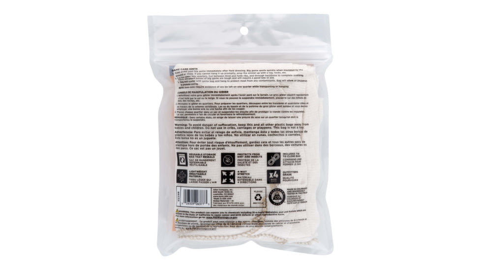 Allen Colorado Deer Game Bag Set, Quarter Size, Stretch Material, 20x12in, 4-Pack, Natural, 6598